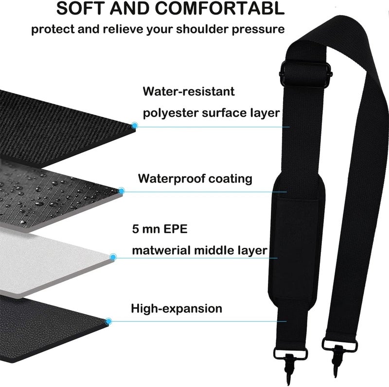 AREYLO Universal Replacement Laptop Shoulder Strap, Durable 55" Adjustable Comfortable Belt with Metal Hooks for Briefcase, Computer Messenger Bag, Laptop Case Luggage/Duffel/Camera, (Black) - Image 5